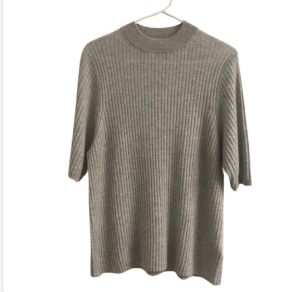 J. Crew Gray Cashmere Ribbed Top